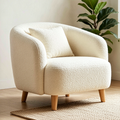 Bouclé Haven — Curved Accent Lounge Chair